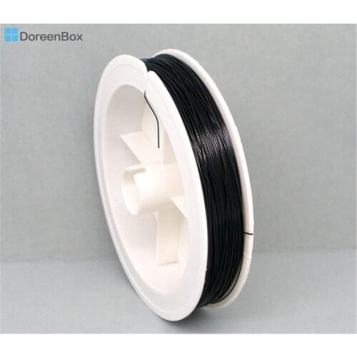Doreen Box Lovely 1Roll 80M Black Beading Wire tiger tail 0.38mm (B04933)