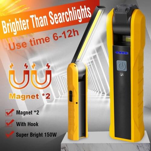 ZK20 Flashlight With Magnet Work Lamp Car Flashlight Multifunction Inspection Lamp Bottom With Magnet Rotatable Hook Work Lamp