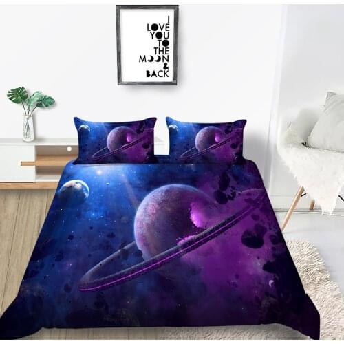 3D Planet Bedding Set Universe Fantasy Cool Duvet Cover Galaxy King Queen Twin Full Single Double Unique Design Bed Set