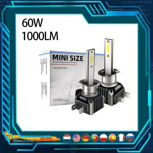 H1 Light Bulbs 60w 10000lm Car Haedlight Bulbs H4 Led Bulbs H7 H8 H9 H10 H11 Led 9005 9006 6000k Lamp Auto Fog Light 9v-36v