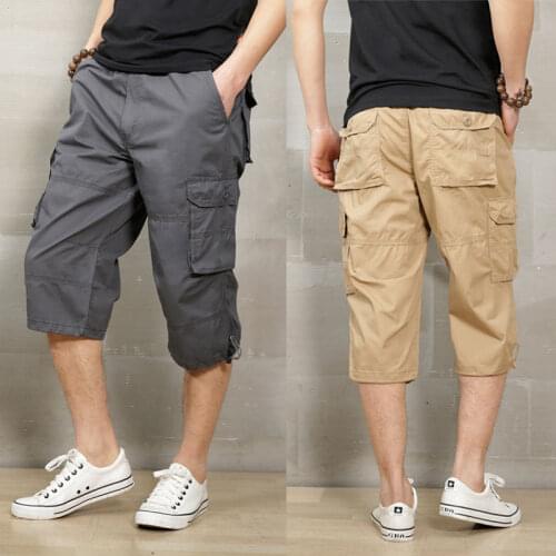 Summer Casual Cotton Shorts for Mens Multi-pockets Camping Hiking Bermuda M-5XL Man Cargo Tactical Pants Black Pantacourt Homme