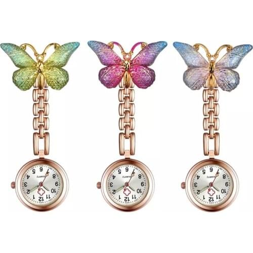 Multicolor Butterfly Pocket Nurse Watches Student Fashion Korean Watch