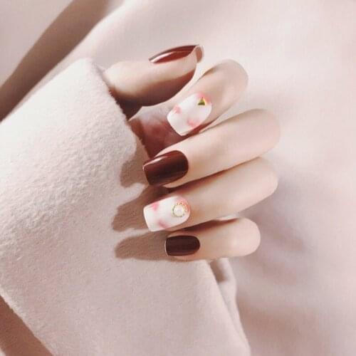 Fashion Glamour Nail Patch Rendering Square Head Short Fake Nails DIY Nail Salon Artificial Professional Nail Supplies