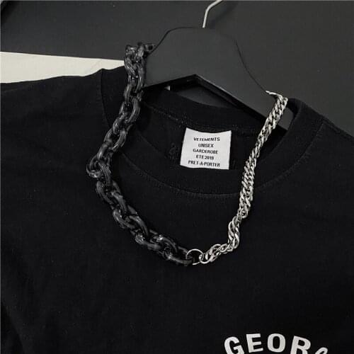 Fashion new acrylic titanium steel necklace chain stainless steel men and women necklace hot sale