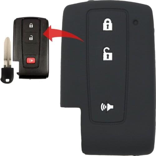 MICOCHE Soft and Washable 2+1 3 Button Silicone Car Key Case Cover for Toyota Prius 2004 2005 2006 2007 2008 2009