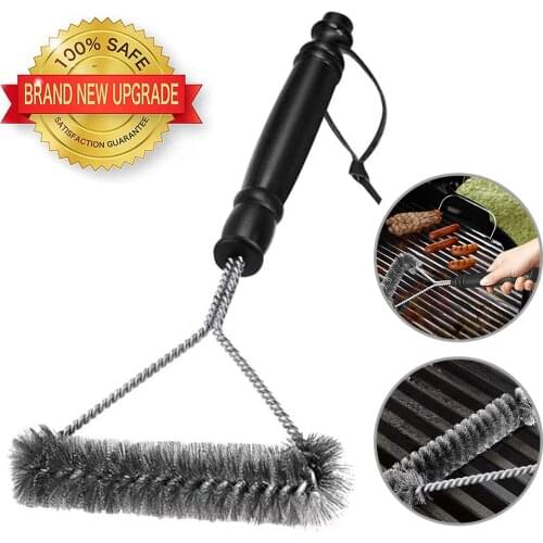 BBQ Grill Barbecue Kit Cleaning Brush Stainless Steel Kitchen Tool Barbecue Gadgets Accessories for Outdoor and Kitchen