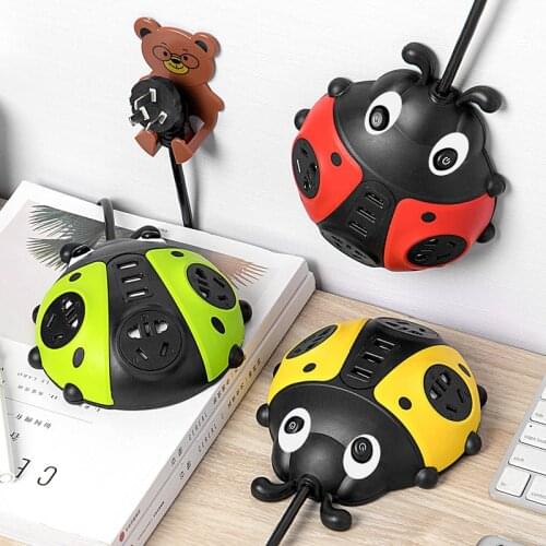 Wonderlife Creative insect climbing wall intelligent USB socket with independent switch row plug multi-functional long line