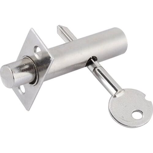 Stainless Steel Door Lock Hardware Pipe Tube Well Insert Locks With Lock Buckle And Key For Families