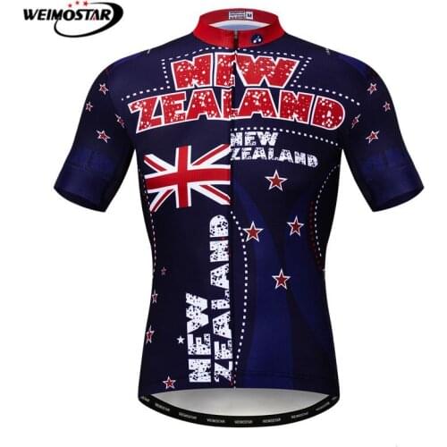 New Zealand Team Cycling Jersey Short Sleeve Men 100% Polyester Pro MTB Bike Jersey Quick Dry Road Bicycle Wear Cycling Clothing