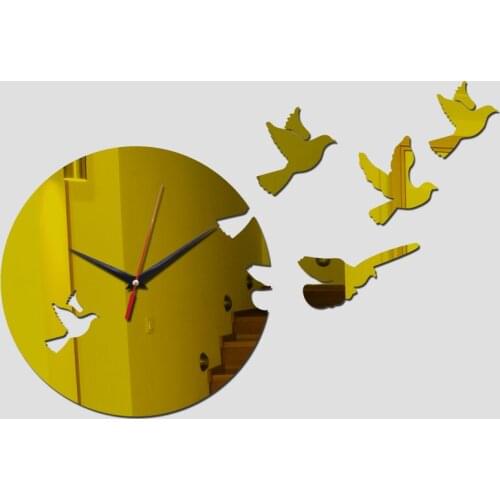 New Quartz Living Room Needle Modern Diy 3d Acrylic Mirror Wall Stickers Clock Clocks Reloj De Pared Horloge Watch Duvar