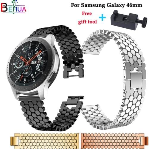 Watch band For Samsung Galaxy watch 46mm watchband wristband Stainless Steel strap For Samsung Gear S3 22mm Luxury Accessories