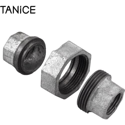 TANiCE 10Pcs Threaded Iron Pipe Fittings 1/2" Malleable Cast Iron High Quality Accessories For Furniture Bookshelves Hangers