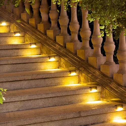 Solar Deck Lights, Outdoor LED Solar Step Lighting Waterproof, Lamp for Patio, Stairs, Yard (Warm White)