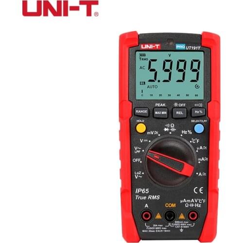 UNI-T UT191T/UT191E True RMS NCV 20A Current AC DC Voltmeter Capacitance Resistance Tester Professional Digital Multimeter