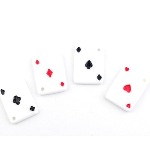 Yamily 10pcs/Resin Playing Card Charm Simulation DIY Cards Pendants Jewelry DIY For Earring Necklace Phone Accessories Bracelet