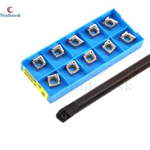 1pc S12M S16Q-SCKCR09 Internal Turning Tool Holder S20R-SCKCR09 S25S-SCKCR09 CNC Lathe Tools 10pcs CCMT09T3 Carbide Inserts Suit