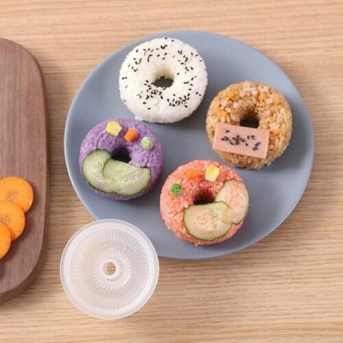 2PC Creative Donut-Shaped Rice Ball Mold Japanese-Style Round Rice Mould Household Kitchen DIY Childrens Rice Bento Sushi Maker