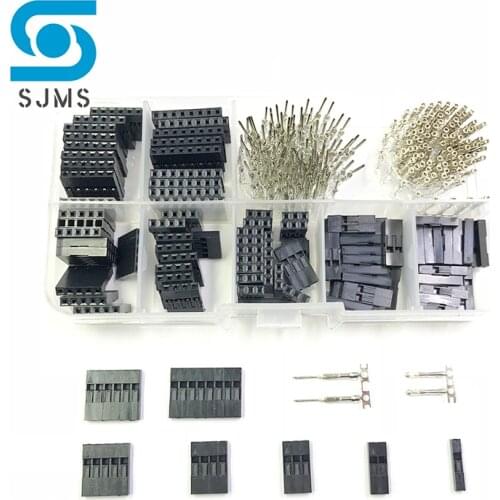 310Pcs Dupont 2.54 mm 1/2/3/4/5/6/8 Pin Wire Jumper Line Cable Header Male+Female Connector Housing DIY Kit With Plastic Case