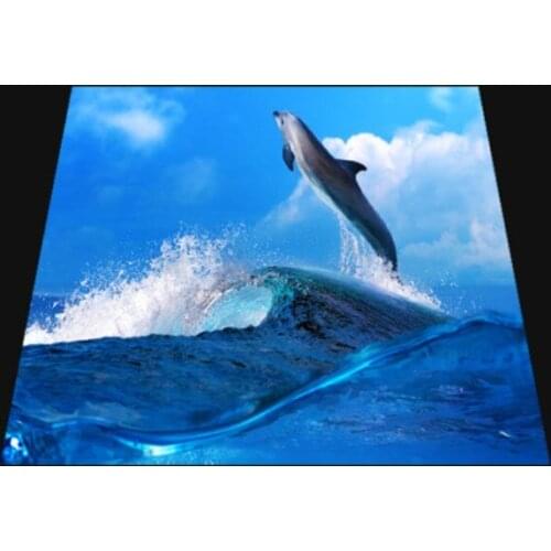 3D underwater world bathroom floor background wall Self-adhesive Wall Paper 3D Floor Decoration Painting