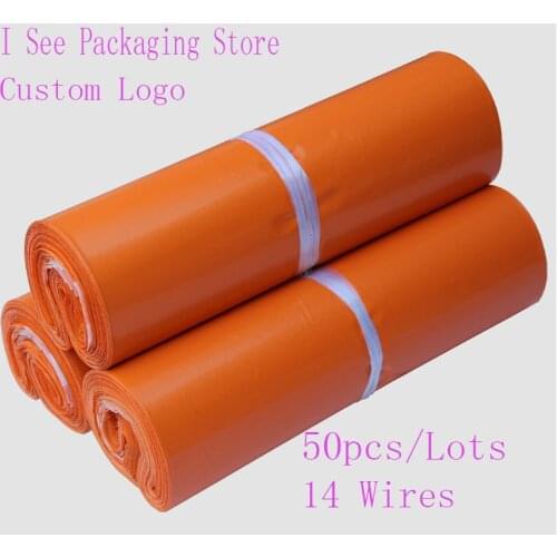50pcs/lot Orange Courier Bags Self Adhesive Seal Courier Bag Plastic Express Envelope Storage Bags Waterproof Bags Pouch Mailing
