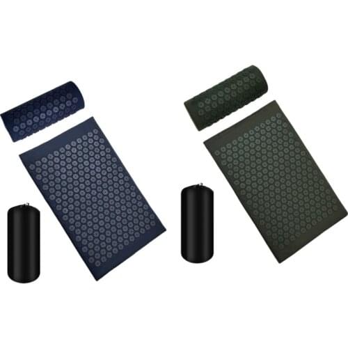 Acupressure Mat Massage Mat And Pillow Set Yoga Acupuncture Cushion Relieve Back Neck Muscle Pain Body Massage Mat