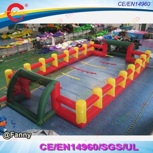 Free ship 12x6m giant inflatable football pitch,cheap inflatable soccer field inflatable bumper soccer court sport game for sale