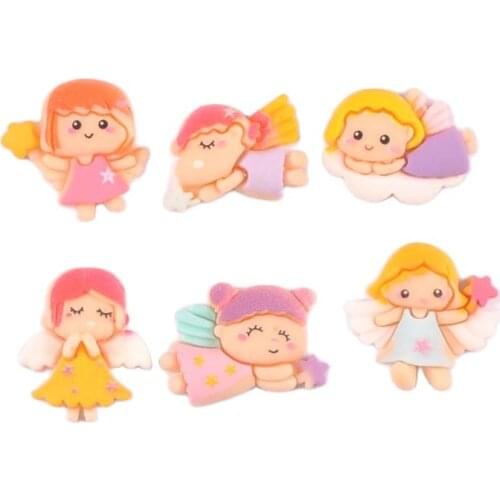 20-27mm 20pcs Flat Back Resin angel beads Scrapbook Craft DIY phone decor Headwear accessories No Hole cp3148-1