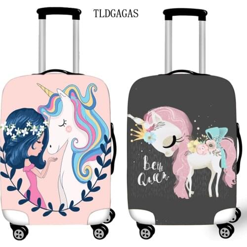 Exclusive Unicorn Luggage Cover Elasticity Case Suitcase Covers Trolley Baggage Dust Protective Case Cover Travel Accessories