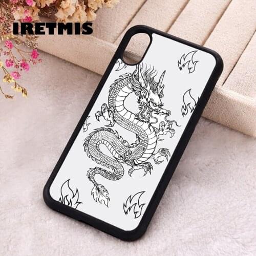 Iretmis 5 5S SE 2020 phone cover cases for iphone 6 6S 7 8 Plus X Xs Max XR 11 12 Mini Pro Soft Silicone TPU Dragon tattoo