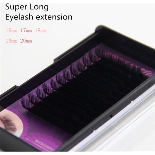 Jadecolier new 15mm/16mm/17mm/18mm/19mm/20mm super long individual eyelash extension soft professionals mink eyelash