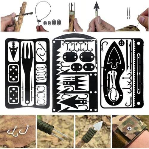 Survival Card Outdoor survival Tool Camping Hiking Fishing Hunting Tactical Accessories