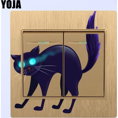 YOJA Purple Cat Colored Cartoon Kids Room Decor PVC Wall Stickers Decal 8SS0074