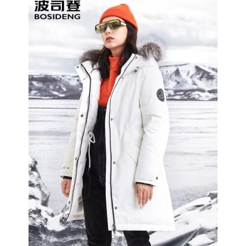 [extreme cold Pro] bosideng womens middle and long down jacket deep winter goose down jacket real fur waterproof B90142806