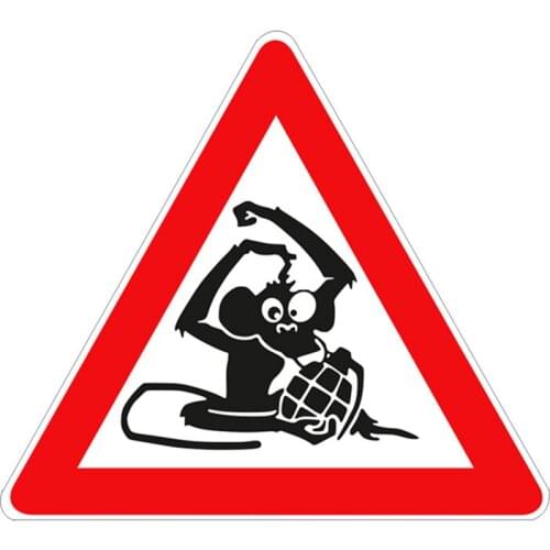 Hot Sell Warning Car Sticker Monkey Auto Vinyl Sunscreen Car Window Accessories Decorative Waterproof PVC 15cm*13cm