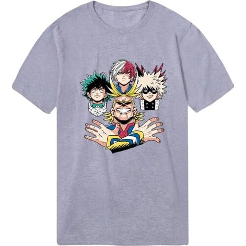 My Hero Academy Oversize Tshirts Summer Streetwear Mans T-shirts Funny Clothing Tees Tops Male Black Vintage Camiseta Homme