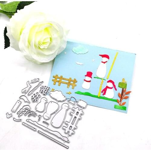 Julyarts 22Pcs Snowman Die Metal Cutting Die Stencil For Troquele Scrapbooking Stamp Card Making Die Metal Crafts Die Cut Stitch