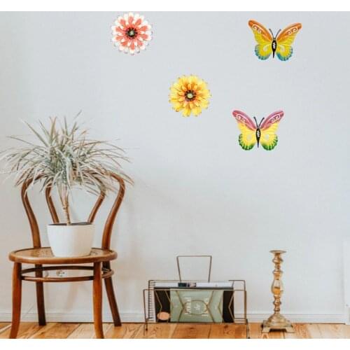 4x Wall Sculptures Art Wall Statue for Bedroom Living Room Office Garden Patio Fence Ornament