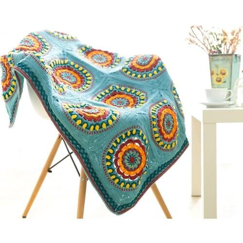 Mandala blanket swaddle hand-made Crochet blanket babys cotton medium and coarse wool mass baby bedding
