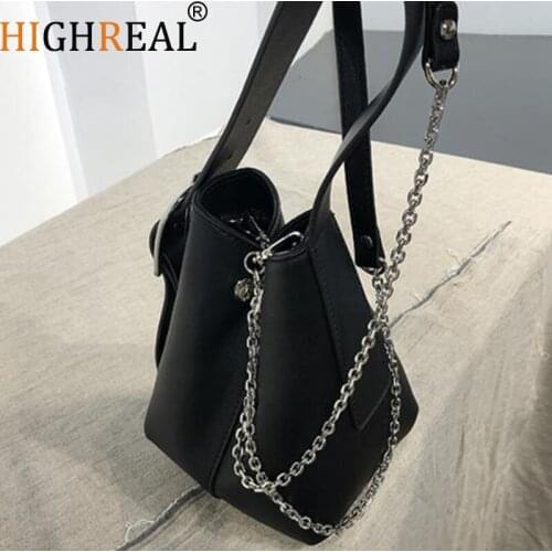 HIGHREAL Autumn Elegant Solid Chain Shoulder Bag For Women Brand Designer Luxury Ladies Travel Handbags and Purse