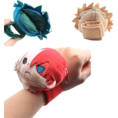 Anime My Hero Academia Plush Wallet Money Small Bags Plush Toys Doll Peluche Bakugou Katsuki Todoroki Figure Kids Gift