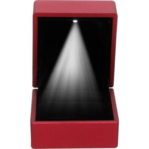 LED Lighted Earring Ring Gift Box Wedding Engagement Ring Jewelry Display New R7RF