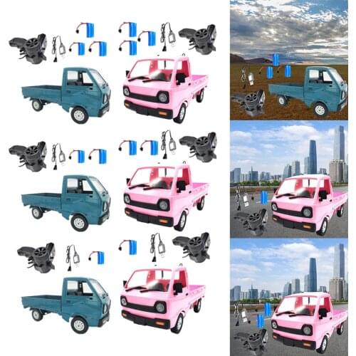 1pc WPL D12 Full Scale RC Truck Drifting Car Scale Brushed Motor w/ 1-3 Batteries RC Toy for Boys Adults