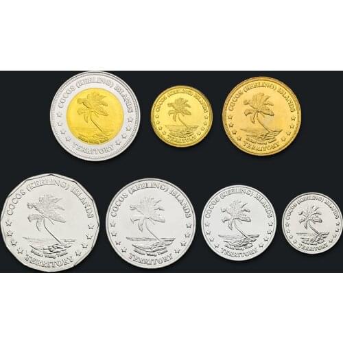 Full Set 7 Coins Killin Cocos Islands Genuine Original Coins 100% Real Issuing Collection Coins Unc