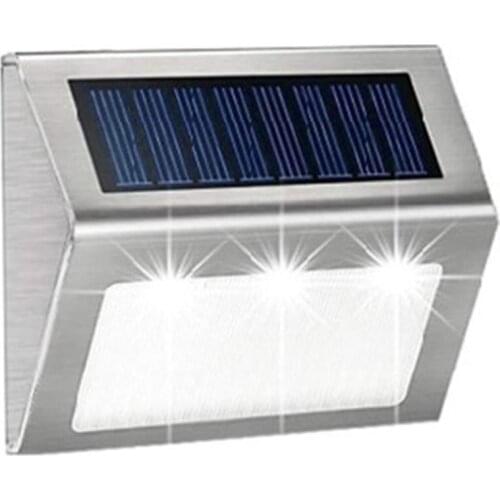 Durable Outdoor Solar Stainless Steel Wall Lamp Simple And Convenient Installation Fence Stair Wall Lamp