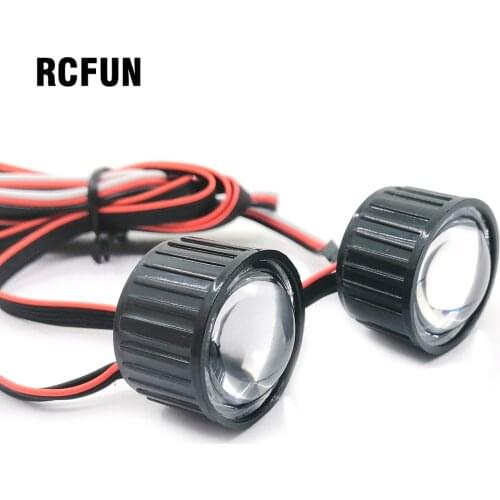 RUFUN 22mm Multifunction RC Car Headlight LED Lights with Controller Board for 1/10 Axial SCX10 90046 RC Rock Crawler 4.9