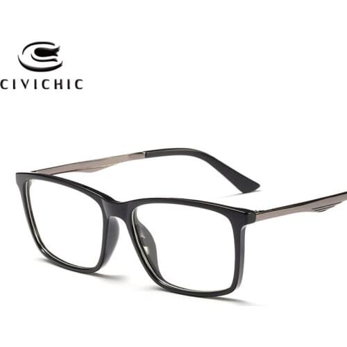 Chic TR90 Eyeglasses Business Leisure Clear Lens Eyewear Men Metal Leg Myopia Optical Glasses Frame Retro Lunette De Vue COG60
