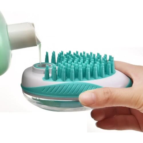 Pet Dog Cat Bath Brush 2-in-1 Pet SPA Massage Comb Soft Silicone Pet Shower Hair Grooming Cmob Dog Cleaning Tool Pet Supplies