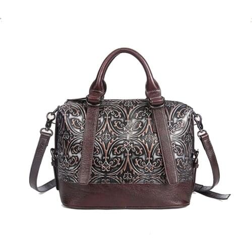 Natural Real Leather Bags Ladies Women Genuine Leather Handbag Shoulder Bag High Quality Luxury Female Boston Crossbody Bag New