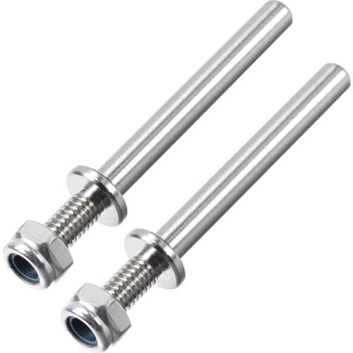 Uxcell 2PCS 4mm Thread Diameter 10mm Thread Length Landing Gear Steel Axle Shaft Drive Axle with Nuts for RC Airplane