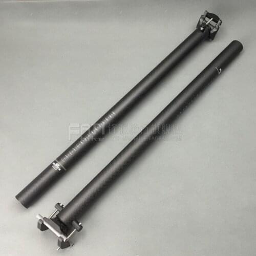 Full Carbon Fiber Folding Bicycle Seat Post Adjustable Bike Seatpost Bicycle Parts 33.9/34.9*580mm NO LOGO 3K Matte glossy